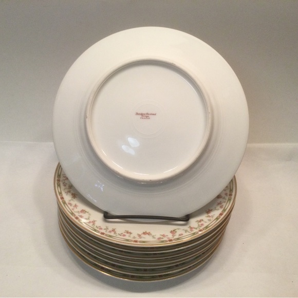 Theodore Haviland Luncheon Plate Limoges Geometric & Roses Border Schleiger 346 - Picture 4 of 5